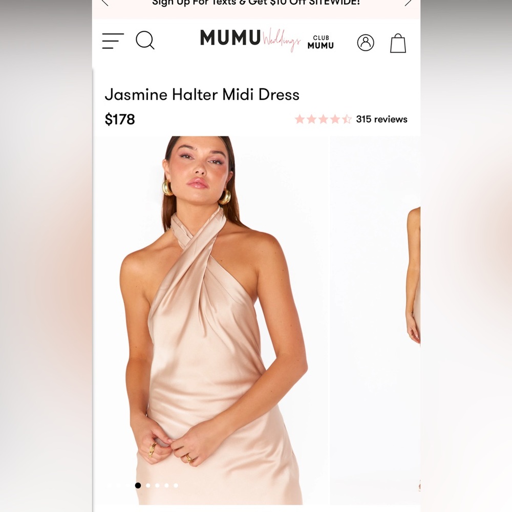 Show me your mumu Jasmine halter midi dress